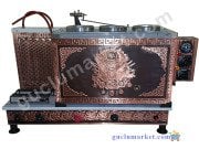 3 Demlikli Bakır Çay Kazanı Osmanlı Arması