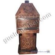 Bakır Barbekü Kapaklı Çekmeceli