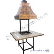 Ortası Mangal Masa 4 Kişilik Mangalbaşı Masası