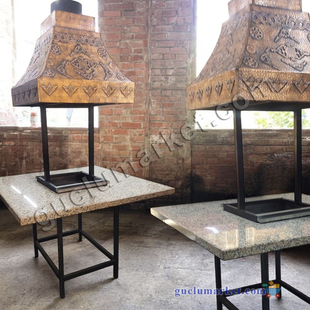 Ortası Mangal Masa 4 Kişilik Mangalbaşı Masası