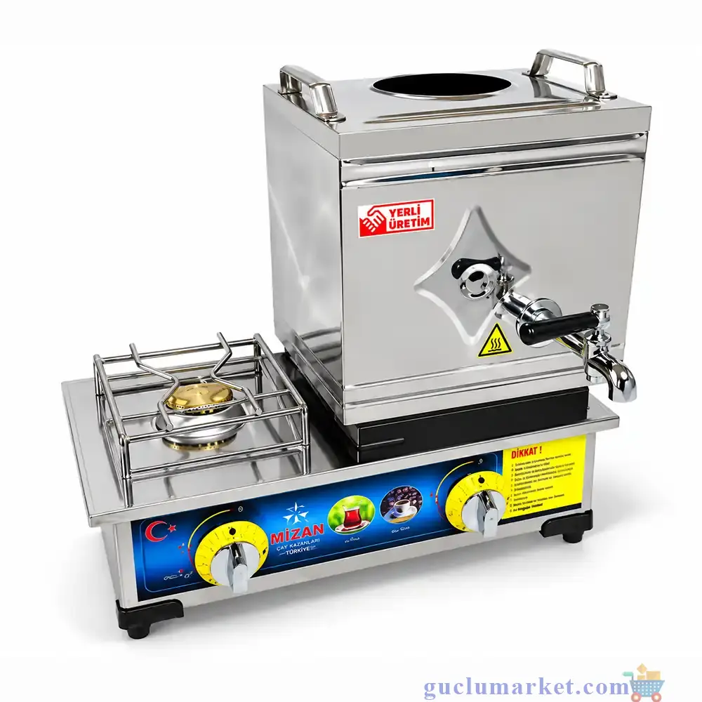 Tüplü / Doğalgazlı Çay Kazanı Tek Demlikli - 304 Kalite - 10 Litre