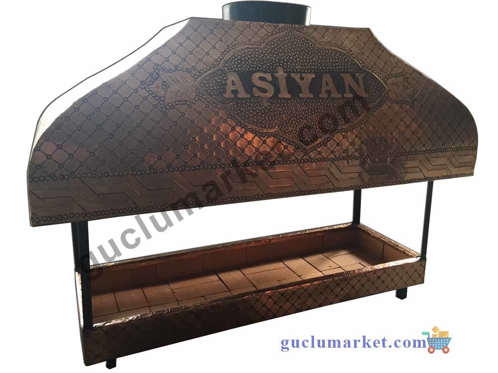 Bakır Ocakbaşı Mangal - Aşiyan Yazı işlemeli 150 cm