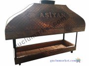 Bakır Ocakbaşı Mangal - Aşiyan Yazı işlemeli 150 cm