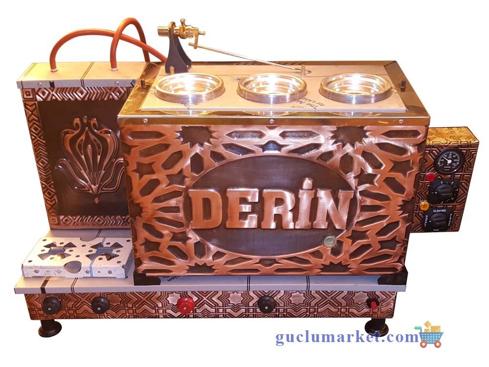 3 Demlikli Bakır Çay Kazanı