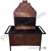 Bakır Barbekü - Mangal - Dolaplı Model