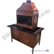 Bakır Barbekü - Mangal - Dolaplı Model