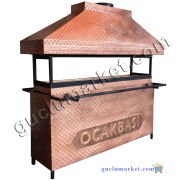 Tezgahlı Bakır Ocakbaşı Mangal 2 metre