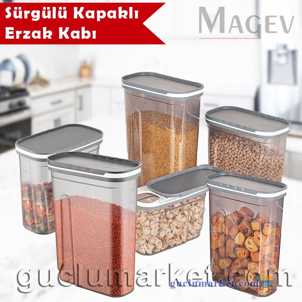 MAGEV Sürgülü Kapaklı Saklama Kabı Setleri 12'li set