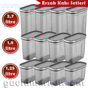 MAGEV Sürgülü Kapaklı Saklama Kabı Setleri 12'li set