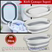 Plastik Çamaşır Sepeti Katlanabilir Kirli Sepeti 25 lt.