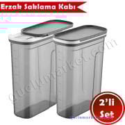 Sürgülü Kapaklı Saklama Kabı Seti 2'li Set 2,7 Lt.