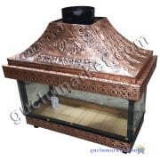Temperli Camlı Bakır Ocakbaşı Mangal 120 cm