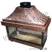Temperli Camlı Bakır Ocakbaşı Mangal 120 cm