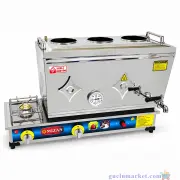 Tüplü / Doğalgazlı Çay Kazanı 3 Demlikli - 304 Kalite - 38 Litre