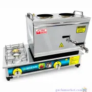 2 Demlikli Tüplü+Doğalgazlı Çay Kazanı - 19 lt. - 430 Kalite - Çift tabanlı