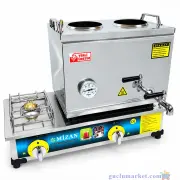 2 Demlik Tüplü+Doğalgazlı Çay Kazanı - 26 lt. - 430 Kalite - Çift tabanlı