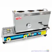 3 Demlikli Tüplü+Doğalgazlı Çay Kazanı - 38 lt. - 430 Kalite - Çift tabanlı