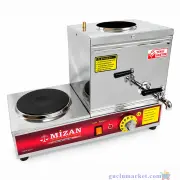1 Demlikli Elektrikli Çay Kazanı - 10 lt. - 430 Kalite Çift Tabanlı
