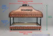 Temperli Camlı Bakır Ocakbaşı 150 cm