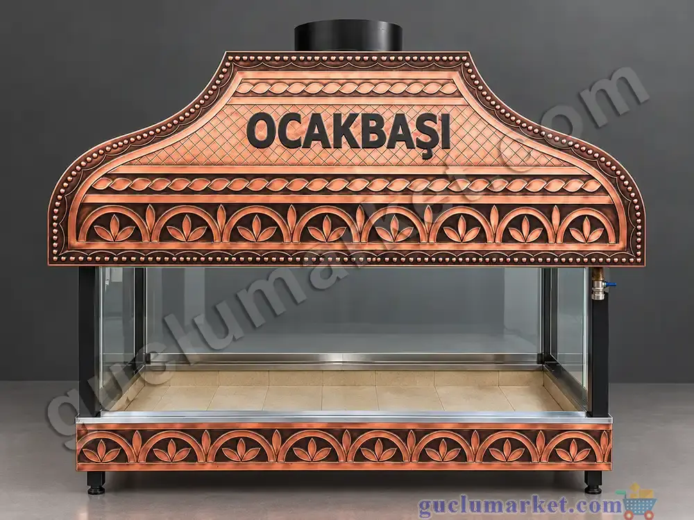 Temperli Camlı Bakır Ocakbaşı 150 cm